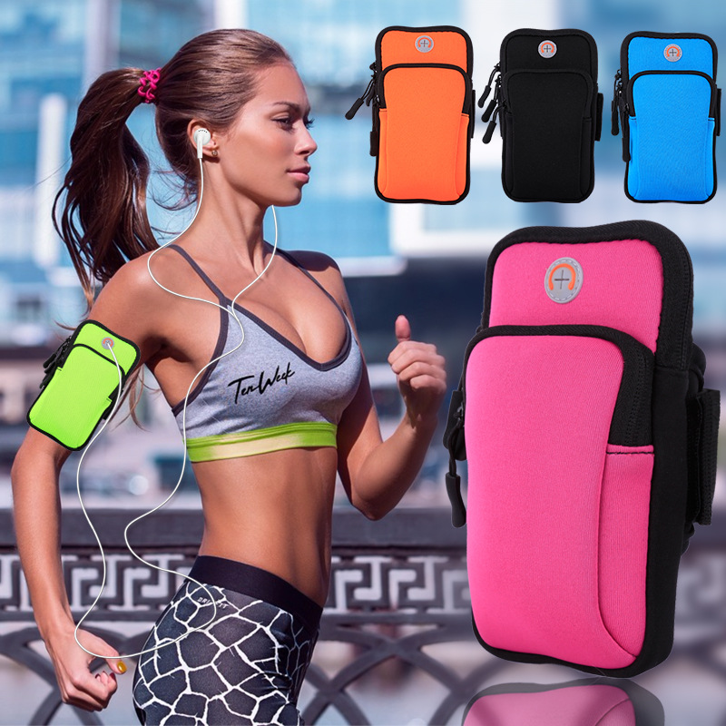 Running Gear For Beginners - スマートフォン用携帯電話ホルダーポーチベルト、スポーツランニングアームバッグ、フィットネスアームバンドバッグ、ジョギングジムカバー、6インチ