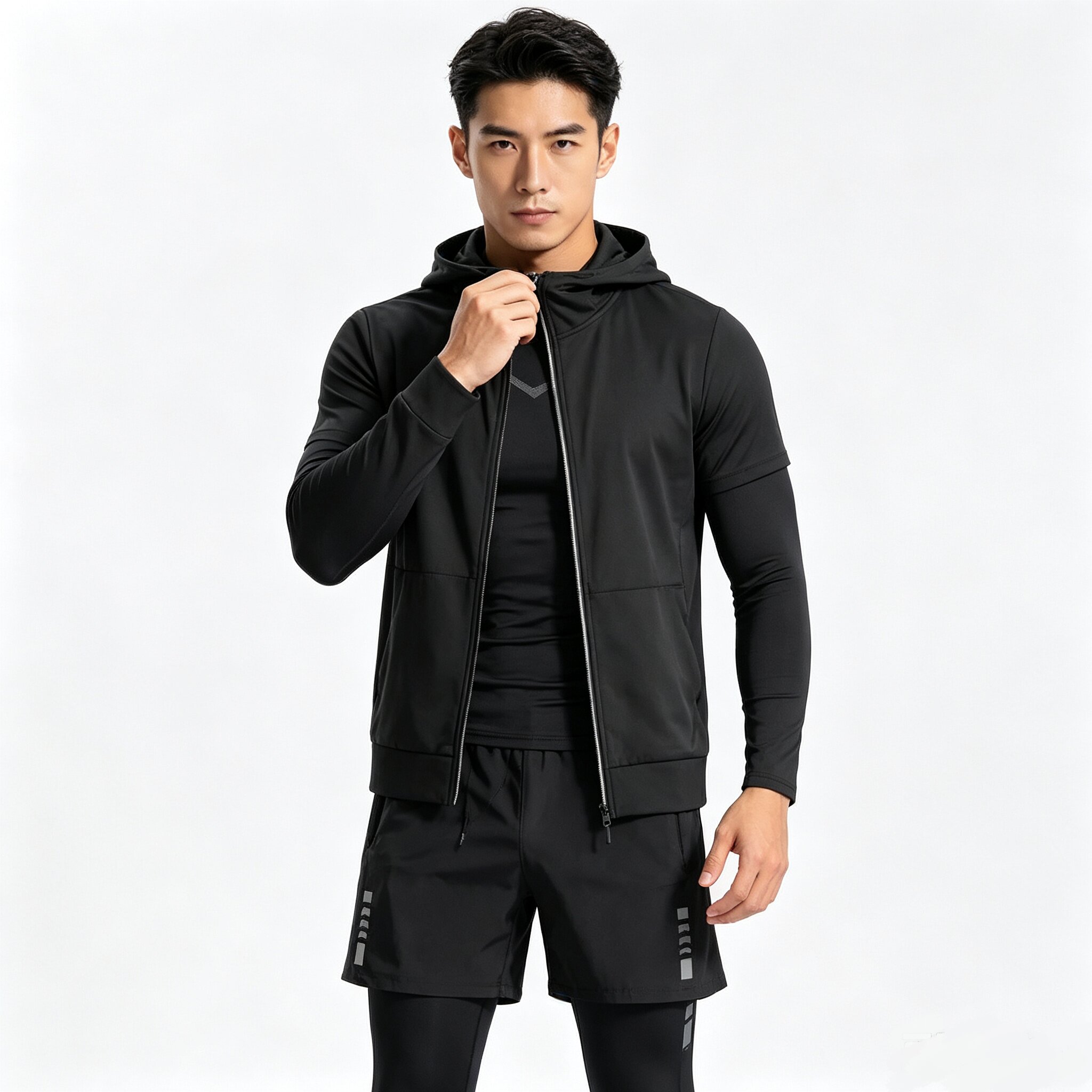 メンズフィットネスランニングセット、タイトフィット速乾性スポ - Running Gear Autumn のレビューと価格