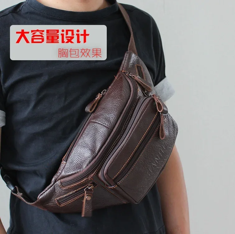 本物の牛革ウエストバッグ男性おかしいパックベルトバッグ電話ポ - Running Gear For Beginners のレビューと価格