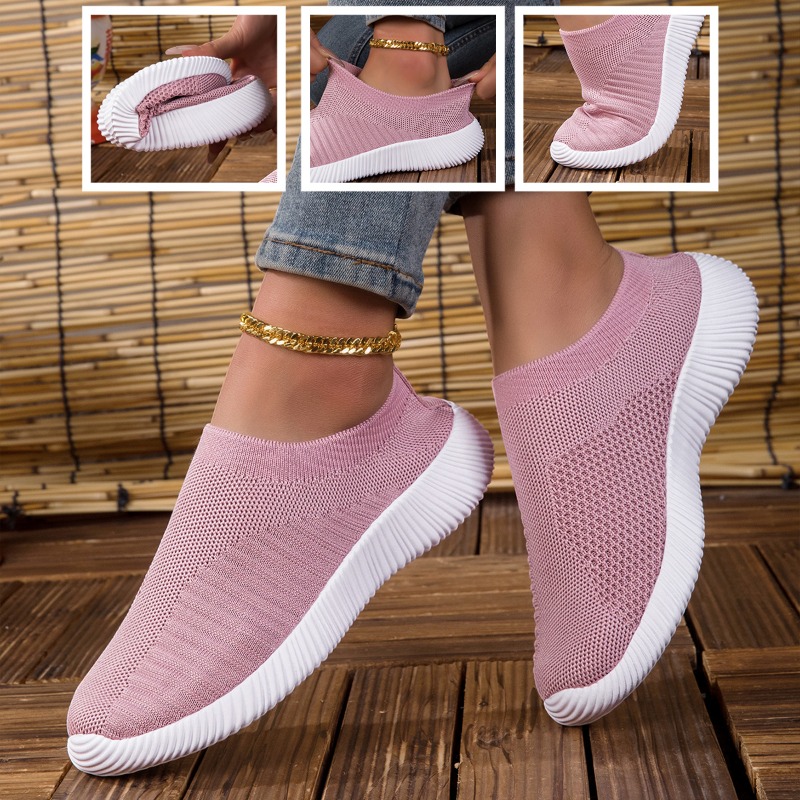 レディーススニーカー 通気性ニットメッシュ 快適フラットレー - Running Gear Ladies のレビューと価格