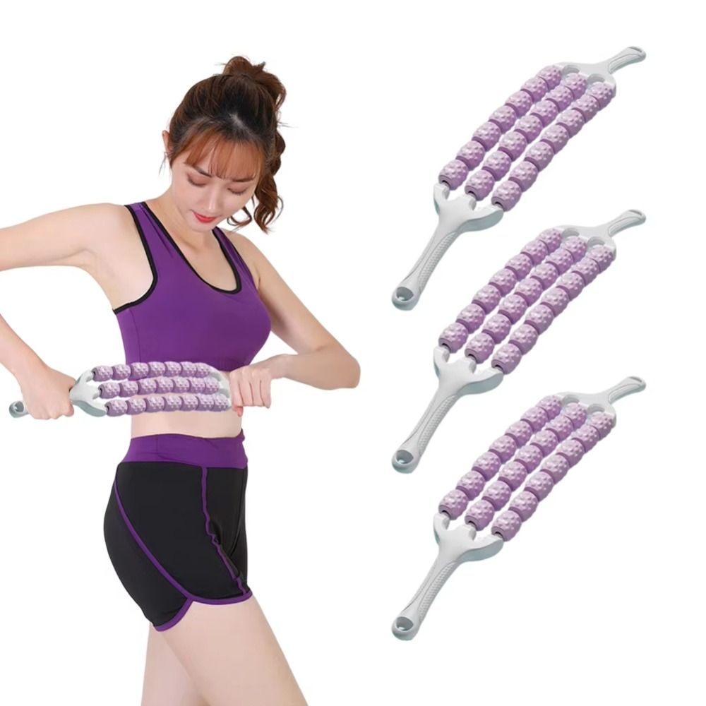 ポータブル3列ヨガマッサージスティック、曲線型滑り止めマッサ - Muscle Roller Stick のレビューと価格