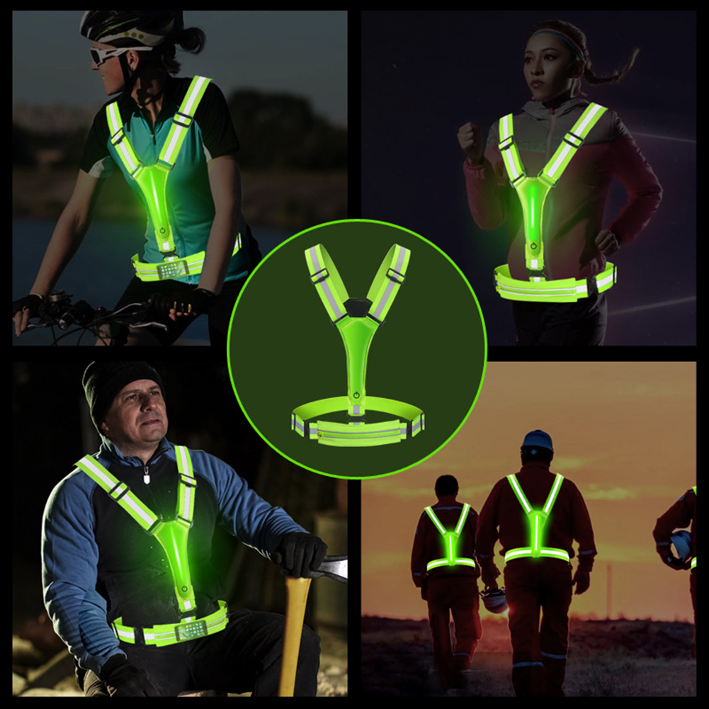 LED反射ベスト ランニングギア 調節可能なウエスト/ショル - Running Gear Autumn のレビューと価格